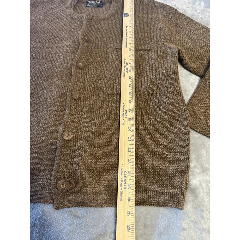 Meister Men's 100% New Pure Wool Cardigan Brown Austria Sweater LARGE Chest 44" - Picture 8 of 8